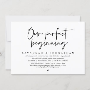 Our Perfect Beginning, Wedding Elopement Party Invitation