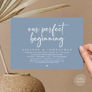 Our Perfect Beginning, Wedding Elopement Party Invitation