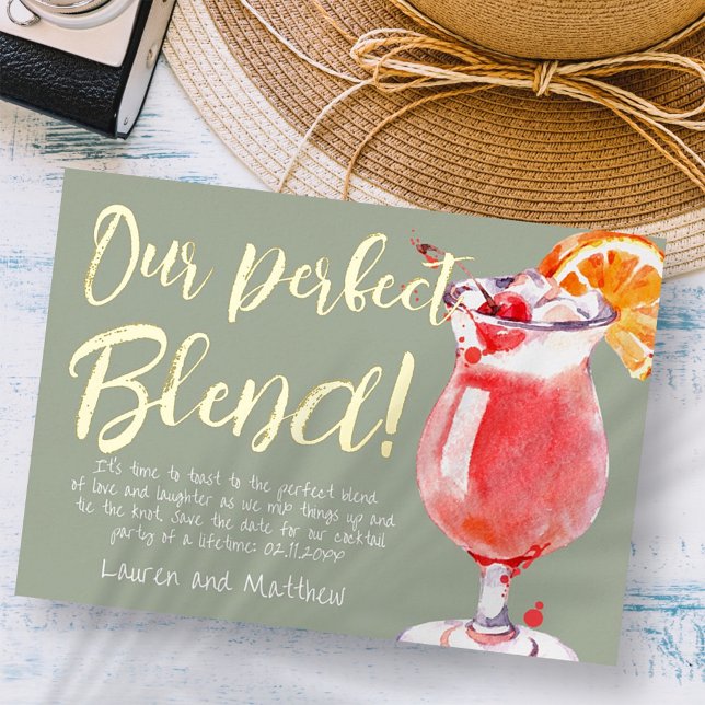 Our Perfect Blend Funny Cocktail Save the Date (Creator Uploaded)