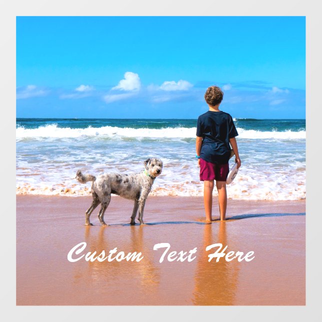 our Photo and Text Window Cling with Custom Text (Sheet)