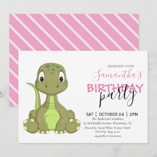Our Pink Dinosaur Invitations
