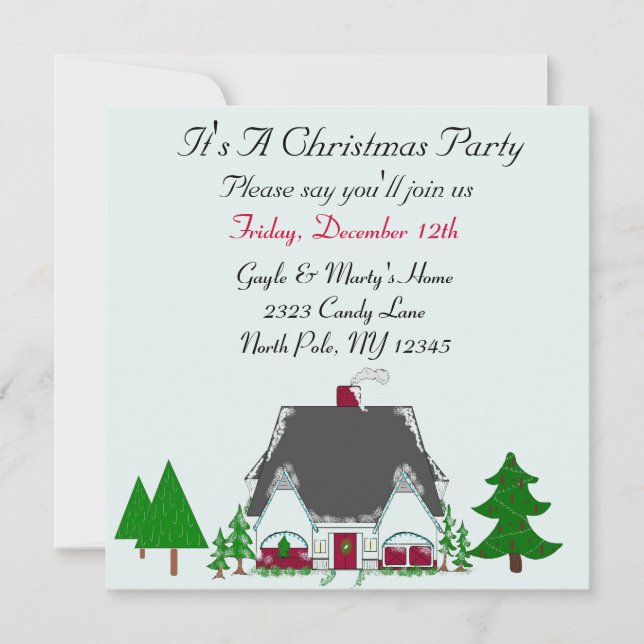 Our Place Christmas Party Invitation (Front)