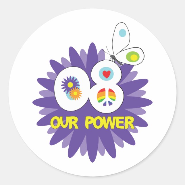 Our Power Flower Design Sticker (Front)