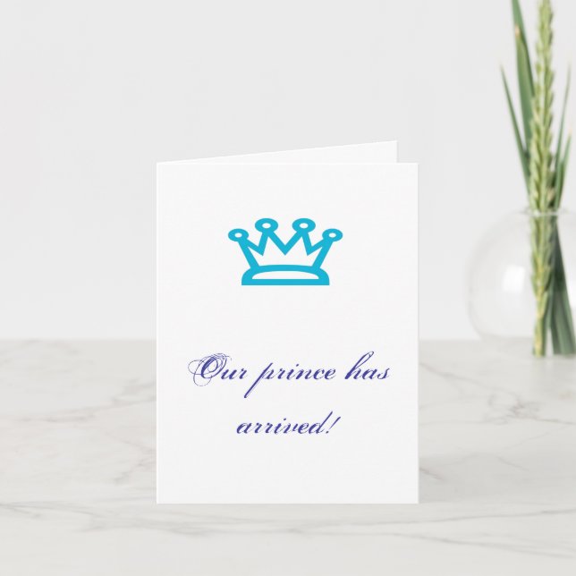 Our prince has arrived! announcement (Front)