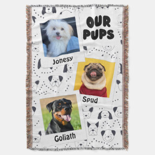 Our Pups Custom Dog 3-Photo Throw Blanket
