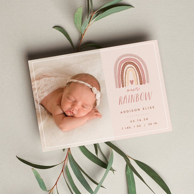 Our Rainbow | Photo Birth Announcement (Creator Uploaded)