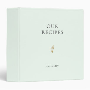 Our Recipes Gold Heart Custom Name Cookbook Binder