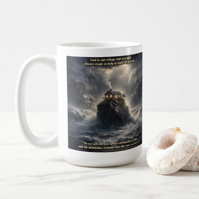 Our refuge & strength coffee mug (With Donut)