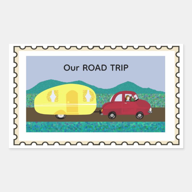 Our Road Trip Fake stamp  Sticker (Front)