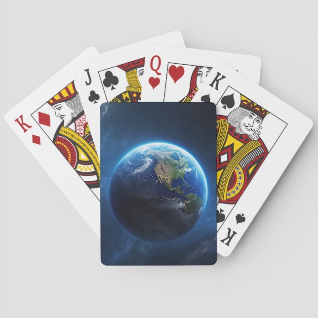 Our Sapphire Home in Space Playing Cards (Back)