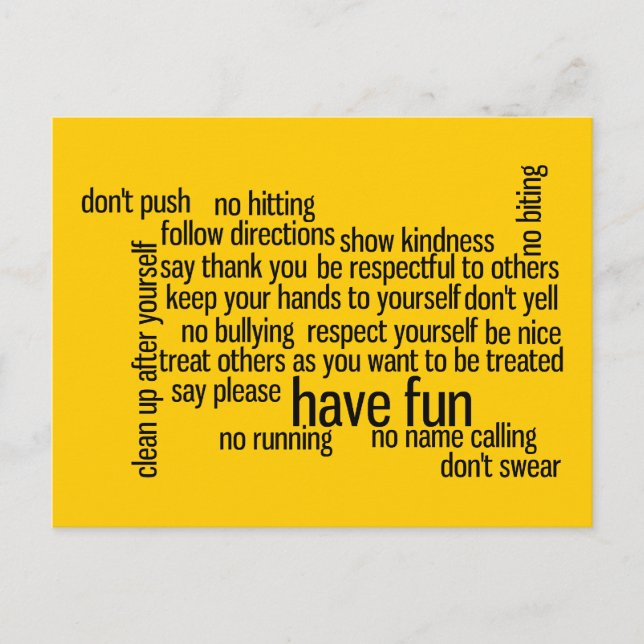Our School Classroom Rules Postcard (Front)