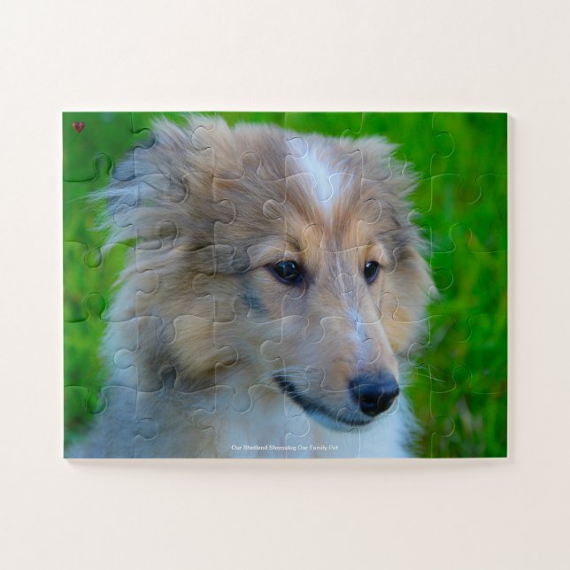 Our Shetland Sheepdog Our Family Pet Jigsaw Puzzle (Horizontal)