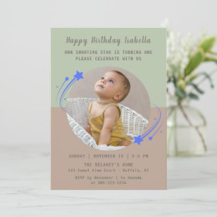 Our Shooting Star is Turning One Birthday Invitation