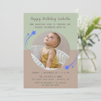 Our Shooting Star is Turning One Birthday Invitation
