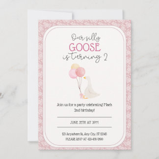 Our Silly Goose birthday invitation 