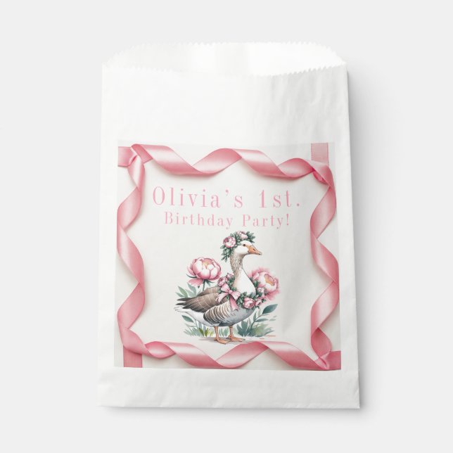 Our Silly Goose is Turn One Birthday  Favour Bag (Front)