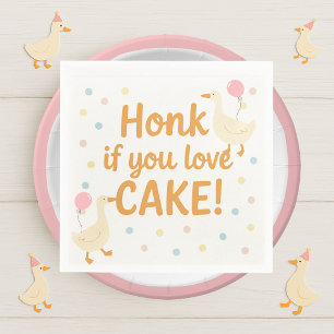 Our Silly Goose Is Turning One   Colorful  Napkin