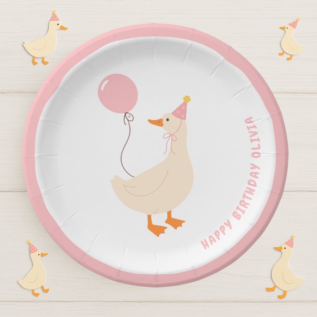Our Silly Goose Is Turning One | Colourful  Paper Plate (Creator Uploaded)