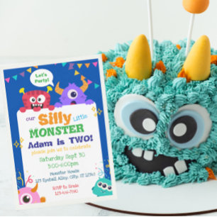 Our Silly Little Monster Birthday  Invitation