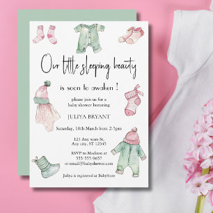 Our sleeping beauty baby cloths baby shower invitation