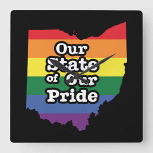Our State of Our Pride   Ohio Square Wall Clock