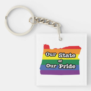 Our State of Our Pride Oregon Keychain