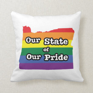 Our State of Our Pride Oregon Throw Pillow