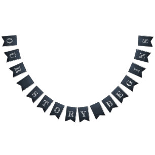 Our Story Begins Chalkboard Wedding Bunting Flags