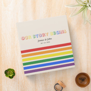 Our Story Begins Rainbow LGBTQ Flag Couple Binder