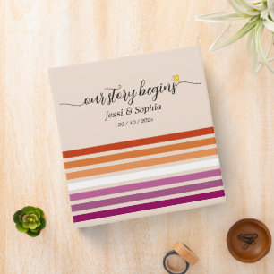 Our Story Begins Sunset Lesbian Flag Binder
