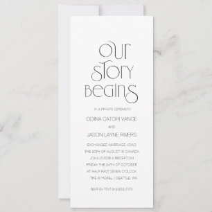 Our Story Begins   Wedding Announcement Card