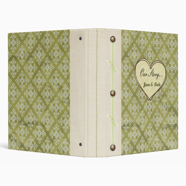 "Our Story..." Vintage Green Keepsake Book Binder (Background)