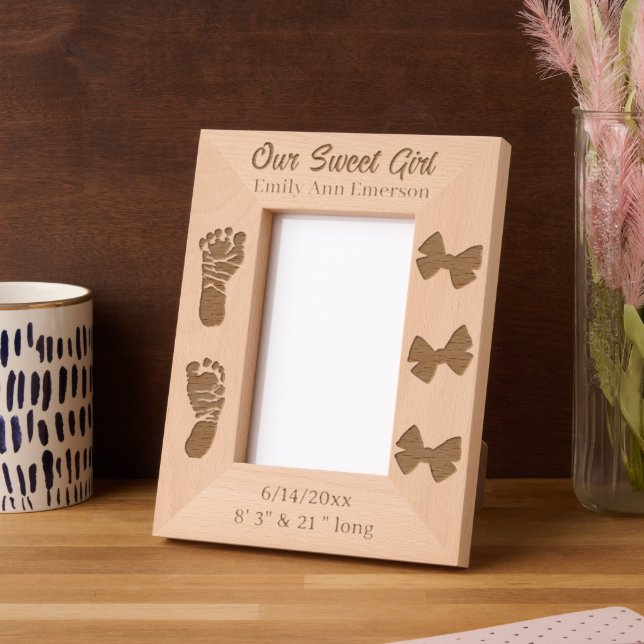 Our Sweet Girl | New Baby Personalized Etched Frames (Left)