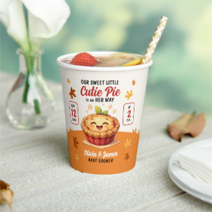 Our Sweet Little Cutie Pie Fall Baby Shower Paper Cups