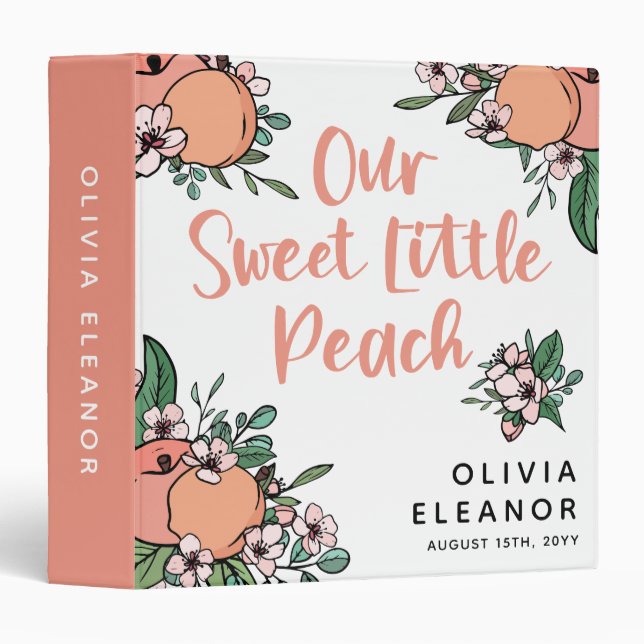 Our Sweet Little Peach Baby Name Binder (Front/Spine)