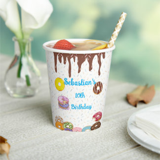 Our Sweet One" Doughnut Birthday Party  Paper Cups