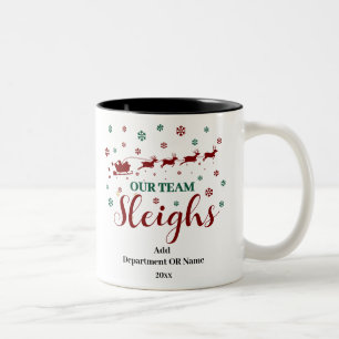 Our Team Sleigh Christmas Gift for Employees Two-Tone Coffee Mug