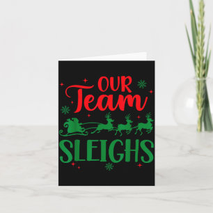 Our Team Sleighs Christmas Santa Reindeers Office Card