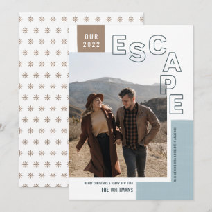 Our Travel Escape   Boho Modern Photo Christmas Holiday Card