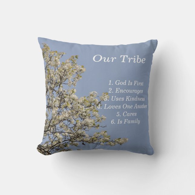 Our Tribe, Uplifting, KIndness, Encouragement Throw Pillow (Front)