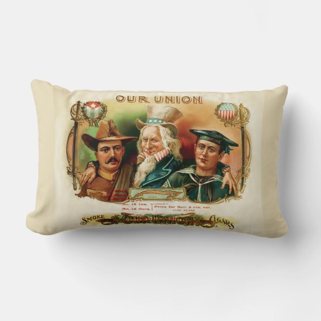 Our Union" Cigar Label  Lumbar Pillow (Front)