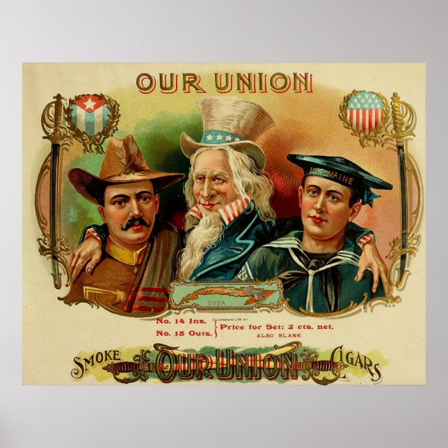 Our Union Vintage Cigar Label Print (Front)