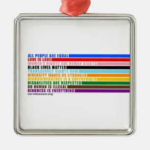 Our Values Are Metal Ornament