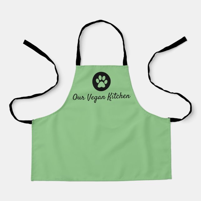 Our Vegan Kitchen Child's Green Apron (Front)