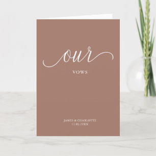 Our Vows Card Minimalist Script