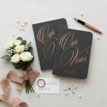 Our Vows Charcoal Black Rose Gold Foil Wedding