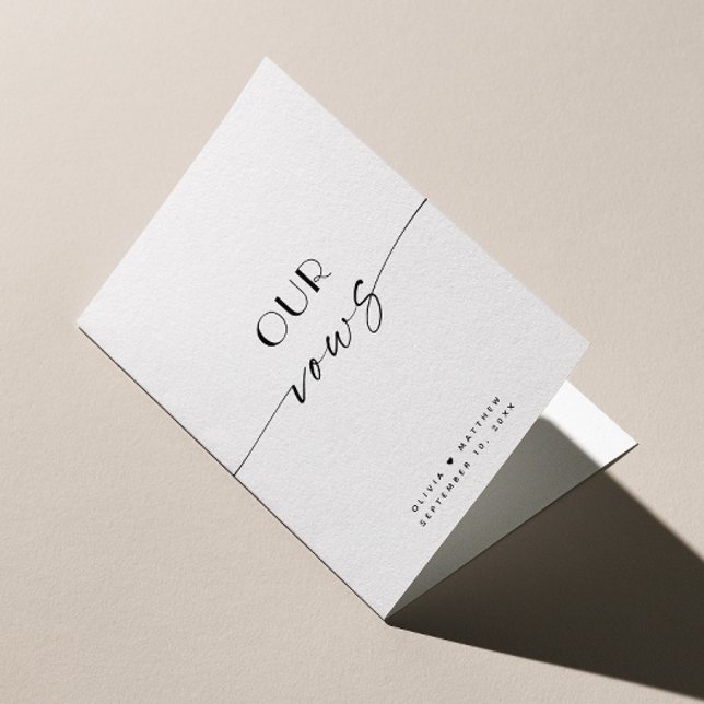 Our Vows | Modern Minimalist Clean Elegant Wedding Card (Creator Uploaded)