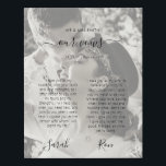 Our Vows Newlyweds Wedding Vows Photo Faux Canvas Print<br><div class="desc">Wedding day vows with photo keepsake canvas print to always remember your special day and your promise to each other. This modern elegant wedding day keepsake print features a black and white photo of the couple with "Our Vows" displayed in elegant hand-written style typography. Personalize this canvas print with your...</div>