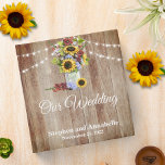 Our Wedding Album Binder Rustic Sunflower Burgundy<br><div class="desc">This design was created though digital art. It may be personalized in the area provide or customizing by choosing the click to customize further option and changing the name, initials or words. You may also change the text colour and style or delete the text for an image only design. Contact...</div>