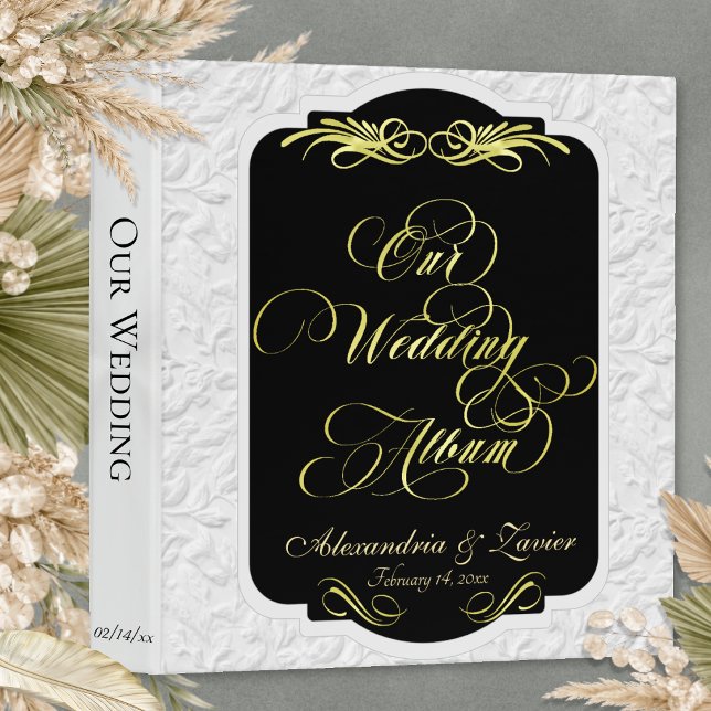 Our Wedding Album Monogram - Black/Gold Binder (Creator Uploaded)